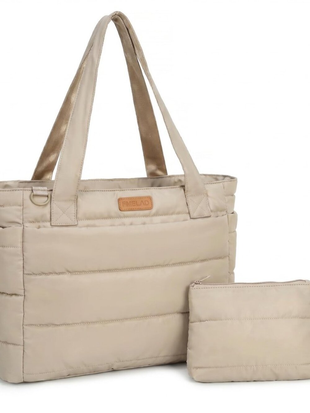 Puffer Tote Bag for College Women, Lightweight Work Shoulder Bag